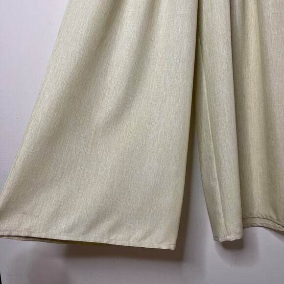 Pretty Little Thing Women's Wide Leg Palazzo Pants 2 Beige High Rise Pleated - Picture 6 of 10